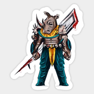 Rhino Samurai Sticker